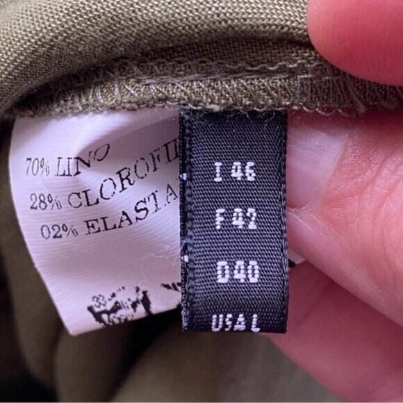 Blukey Tunic Dress Woman Large Green Linen Blend Pocket Oversized Coastal Resort - Picture 10 of 14